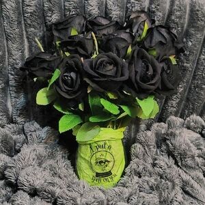 Artificial Black Roses 6ct